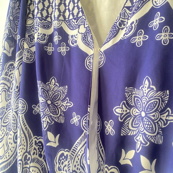 Kaari Blue | Blue and White Maxi Romper Dress - Picture 6 of 7